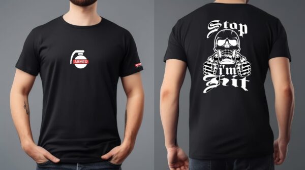 Stop I'm Hit Airsoft T-Shirt - Image 2