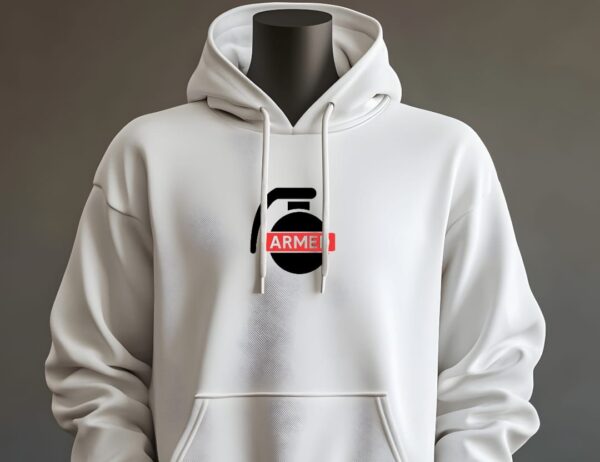 Armed Designs Airsoft Hoodie White - Image 2
