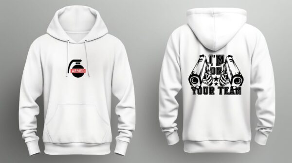 Armed Designs Airsoft Hoodie White - Image 3