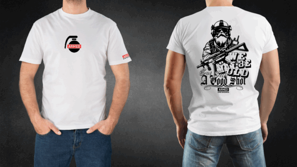 We May be Old but Still a Good Shot Airsoft T-Shirt - Image 3